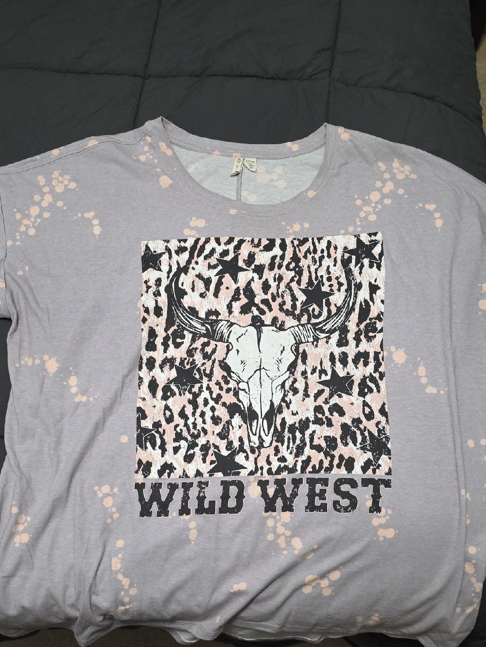 Cato Lavender 'Wild West' Short Sleeve Tee with Black Graphic